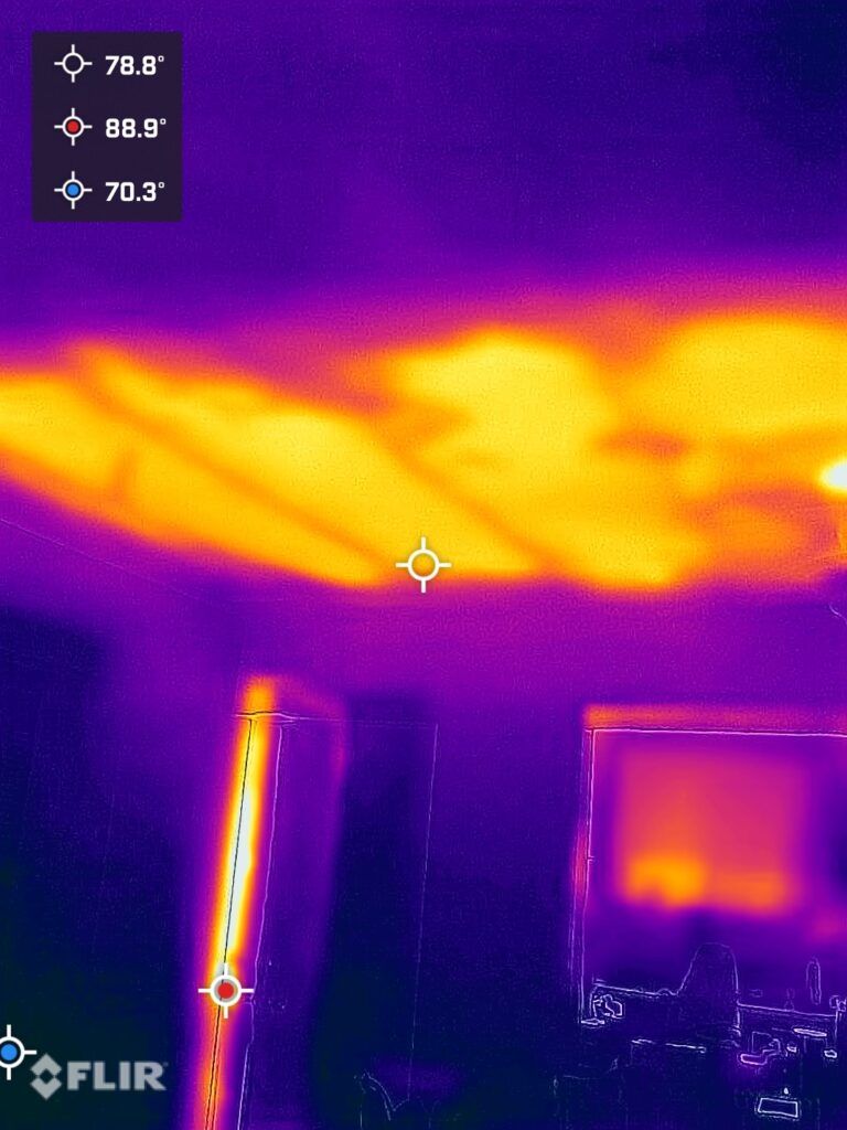 With an Infrared Camera, we were able to see this missing insulation